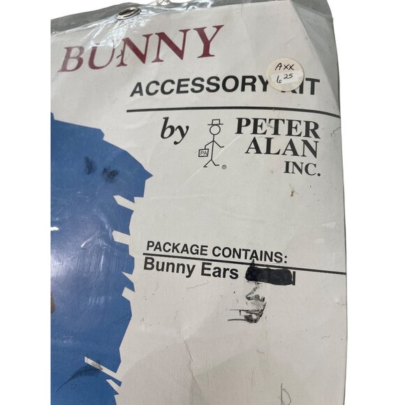 Bunny Ears One Size Costume Mates Peter Alan Black Plush Accessory Kit Party NEW - Picture 2 of 6